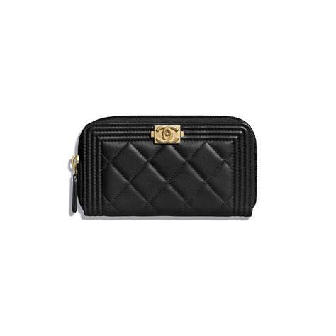 chanel boy small zipped wallet ราคา|Chanel wallet.